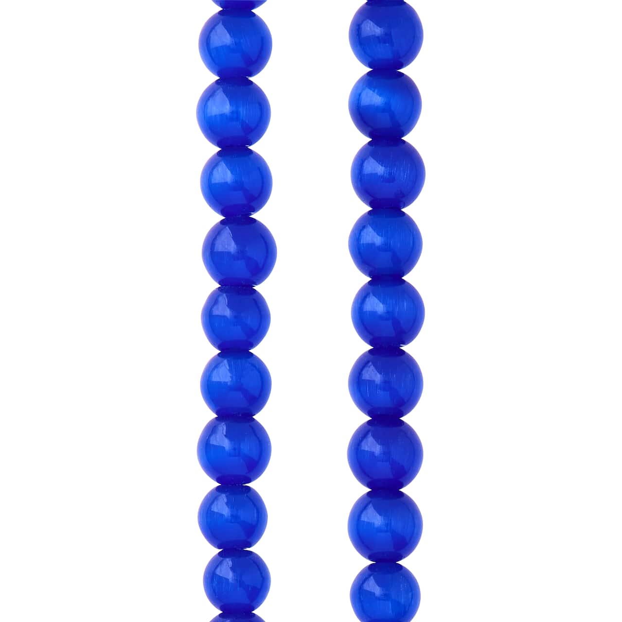 Cobalt Blue Cat's Eye Glass Round Beads, 8mm by Bead Landing™